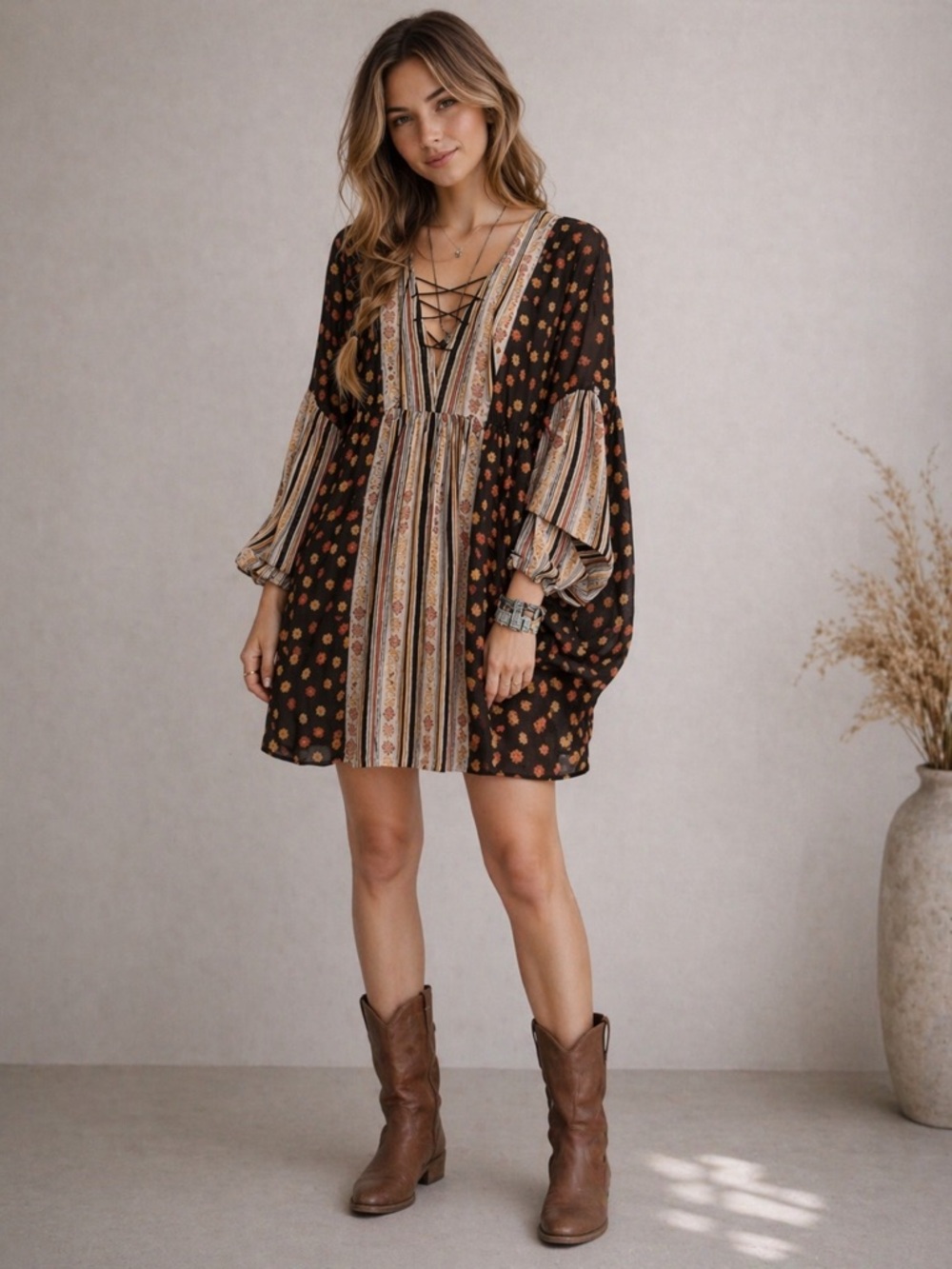 Free People Rain or Shine Mini Dress